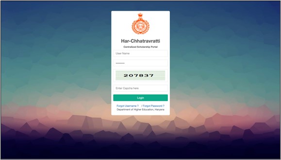 Haryana Scholarships - Login