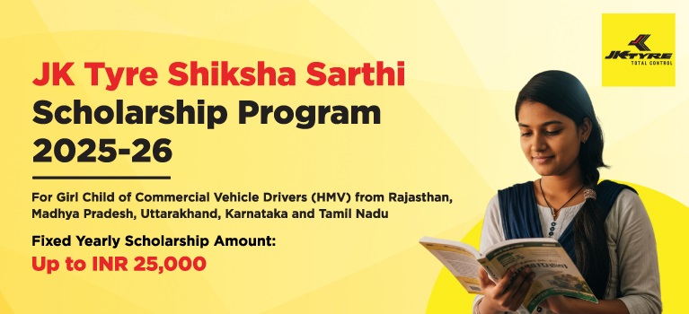JK Tyre Shiksha Sarthi Scholarship 2025-26 for Female Students