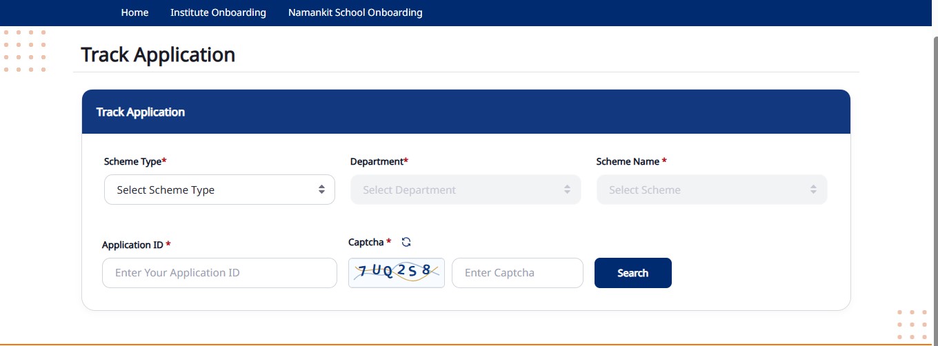 Track Application page in MahaDBT