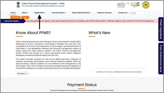 PFMS - Registration