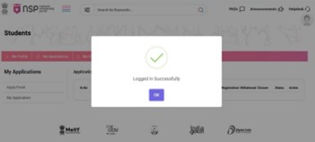 Scholarships.gov.in - successfully log in