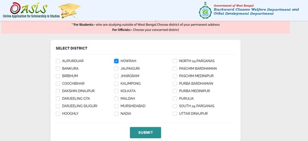 Oasis Scholarship Status - Track an Application