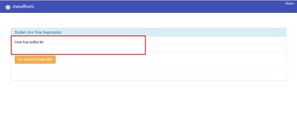JnanaBhumi Login - Enter your Aadhar number