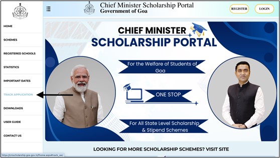 CM Scholarship Portal - Track Application