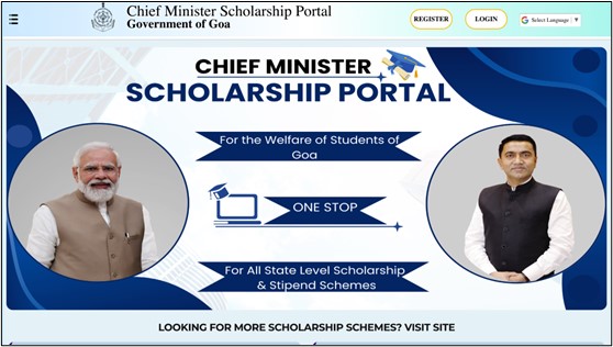 Visit the official Goa CM Scholarship Portal.