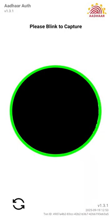 circle and need to blink your eyes once to confirm your face ID