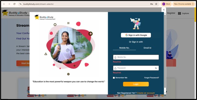 Proceed ahead to the student login page