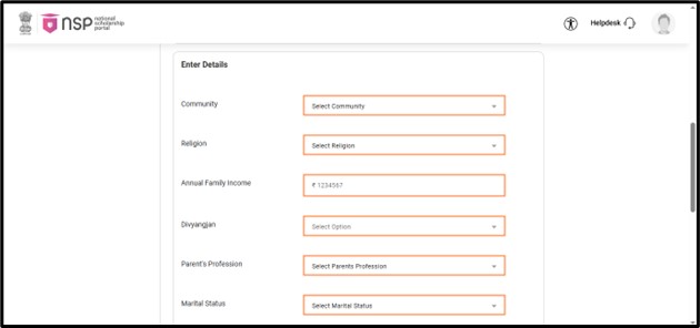 Fill in all required details in the application form