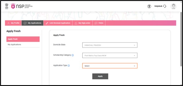 Fill in the Domicile State, Scholarship Category