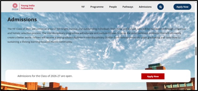 Young India Fellowship - Apply Now