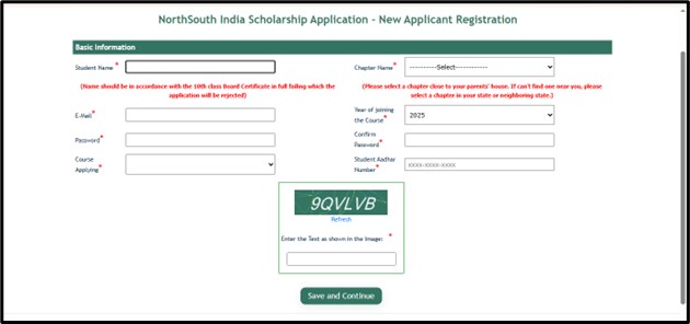 North South Foundation Scholarship 2026 - Save and Continue
