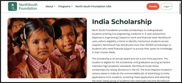 North South Foundation Scholarship 2026 - Application Procedure