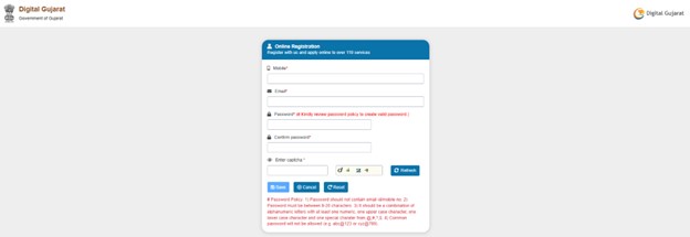 Digital Gujarat Registration - Save