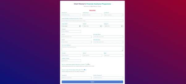 Combined Merit Scholarship Assam - complete the registration process
