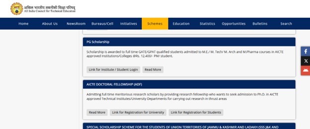 AICTE PG Scholarship 2026-27 - Select PG scholarship