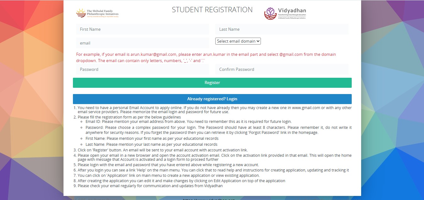 Visit the official website and register