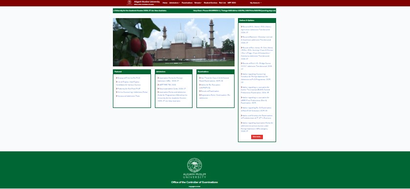 Visit the official AMU admission
