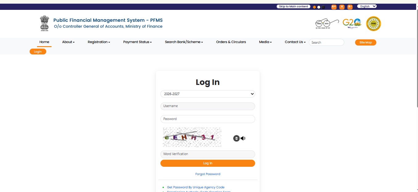Payment Status on PFMS