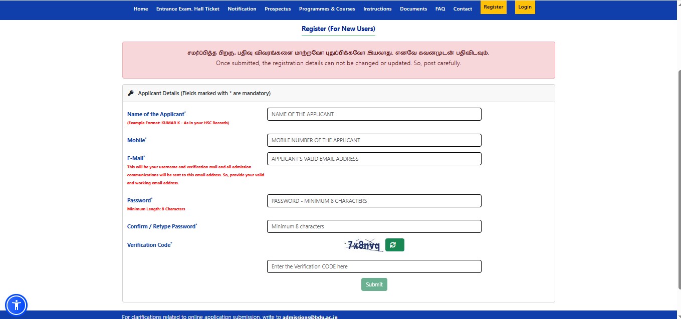 Register with a valid email ID and mobile number and log in