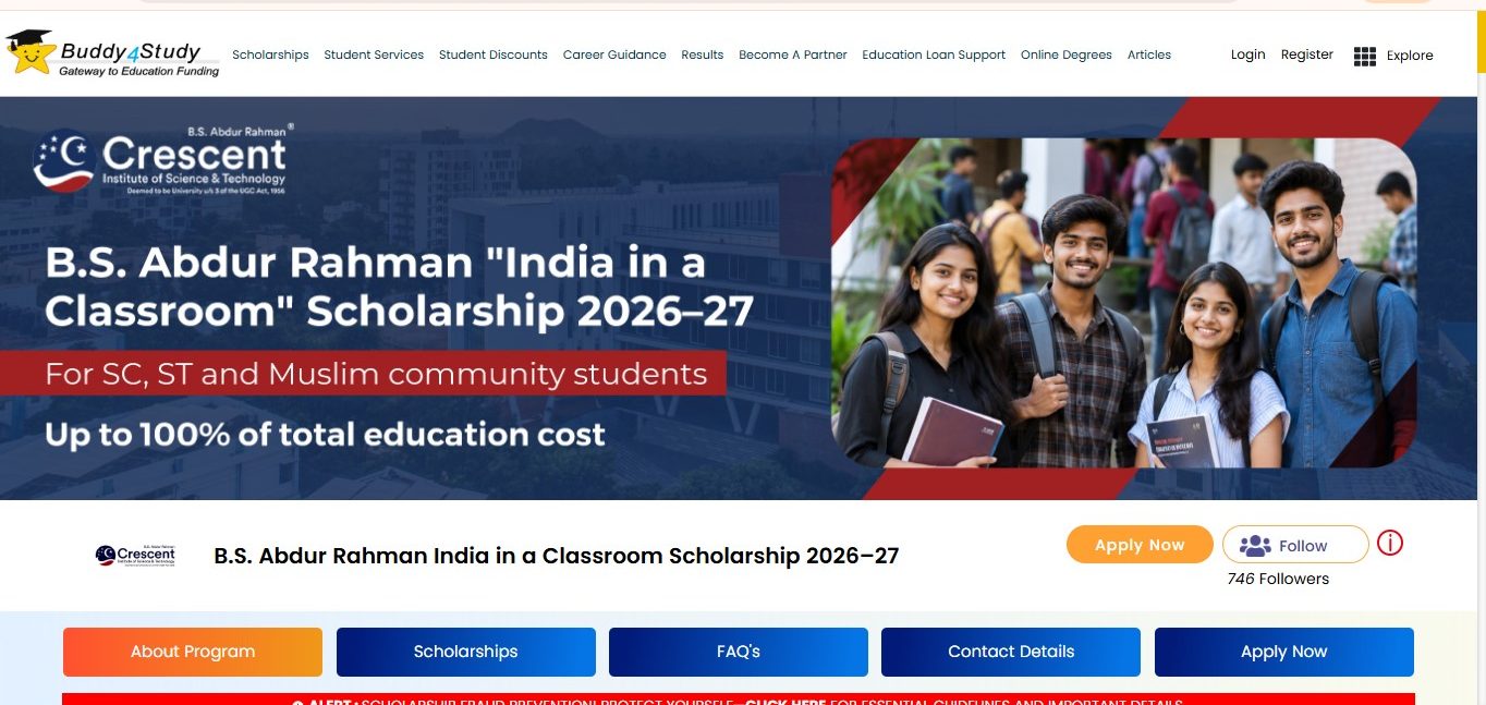 Buddy4Study to apply for the scholarship