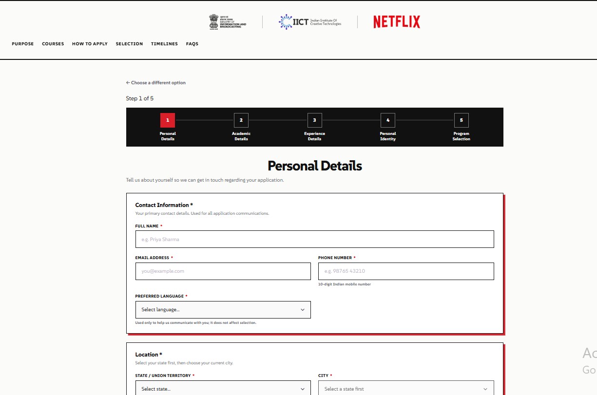 application for the IICT Netflix Scholarship 2026